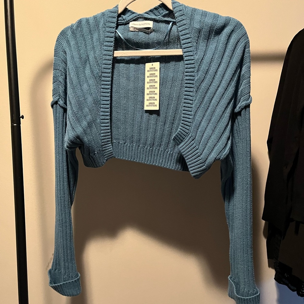 teal sweater